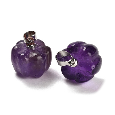 Natural Amethyst Pumpkin Charms G-K338-27P-08-1