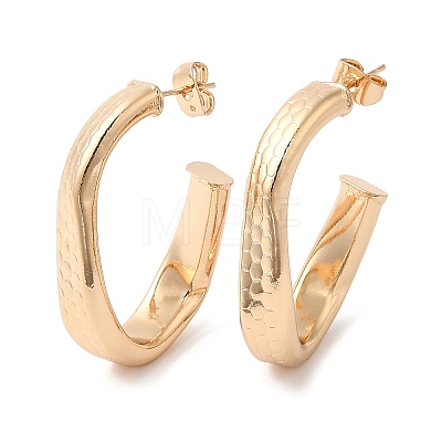 Brass Twist Oval Stud Earring Findings EJEW-Q765-06G-1