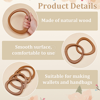 4Pcs Wooden D Shaped Handles Replacement FIND-PH0024-88B-1