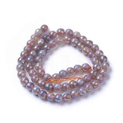 Electroplate Natural Sunstone Beads Strands G-F627-03-B02-1