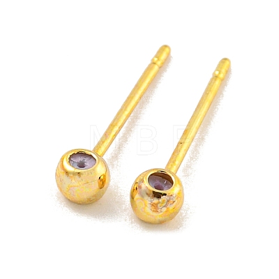 Brass Stud Earring Findings KK-U006-01G-01-1