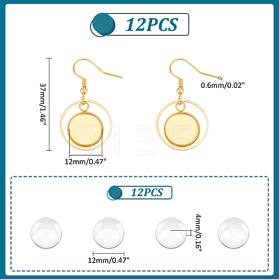 Unicraftale DIY Blank Dome 201 Stainless Steel Dangle Earrings Making Kit STAS-UN0057-22-1