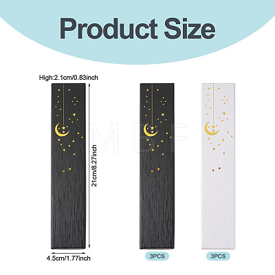 6Pcs 2 Colors Gold Stamping Moon Printed Cardboard Paper Jewelry Necklace Packaging Boxes CON-TA0001-46-1