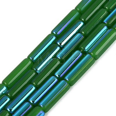 Electroplate Imitation Jade Glass Beads Strands EGLA-Q132-02A-D05-1