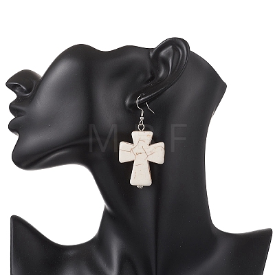 Synthetic Magnesite Dangle Earrings EJEW-JE06854-1