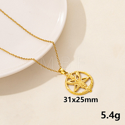 Animal Stainless Steel Ring with Star Pendant Necklace for Women QG3482-8-1