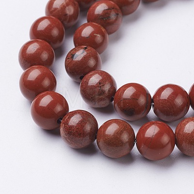 Natural Red Jasper Round Beads Strands GSR10mmC011-1