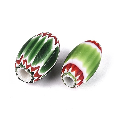Handmade Millefiori Glass Barrel Beads LS-LA-N002-32C-1