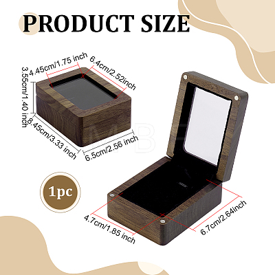 Wood Pendant Storage Boxes with Visible Window and Magnetic Lid CON-WH0107-100A-1