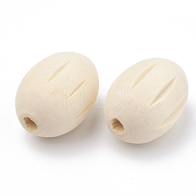 Natural Unfinished Wood Beads WOOD-N002-10-1