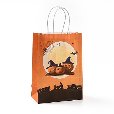 Halloween Theme Kraft Paper Gift Bags CARB-A006-01H-1