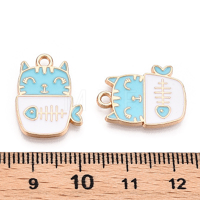 Golden Plated Alloy Enamel Pendants ENAM-T009-90A-RS-1