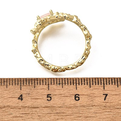 Oval Brass Cat Eye Cuff Rings for Women RJEW-U042-01G-02-1