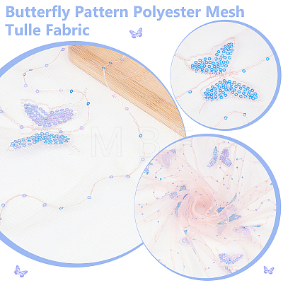 BENECREAT 1 Sheet Butterfly Pattern Polyester Fabrics DIY-BC0012-75-1