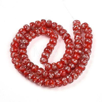 Luminous Handmade Gold Foil Glass Beads Strands FOIL-N029-02A-07-1