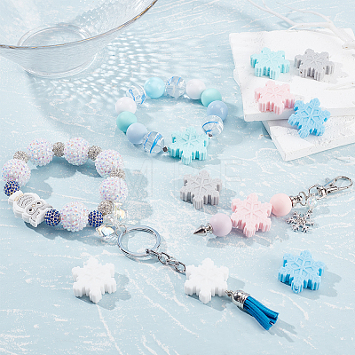 10Pcs 5 Colors Food Grade Eco-Friendly Silicone Beads SIL-SC0001-92-1