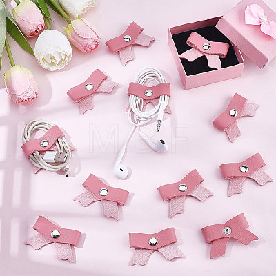 12Pcs PU Leather Cable Keepers AJEW-CL0005-20-1