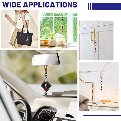 2Pcs Glass Car Pendant Decorations AJEW-GL0003-28-1