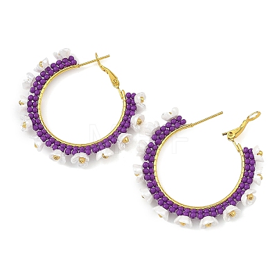 Glass Hoop Earrings EJEW-MZ00827-1