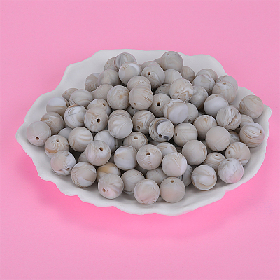 Round Silicone Focal Beads SI-JX0046A-69-1