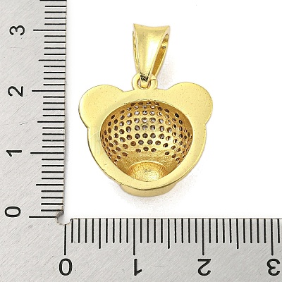 Brass Micro Pave Clear Cubic Zirconia Pendants KK-R159-04G-1