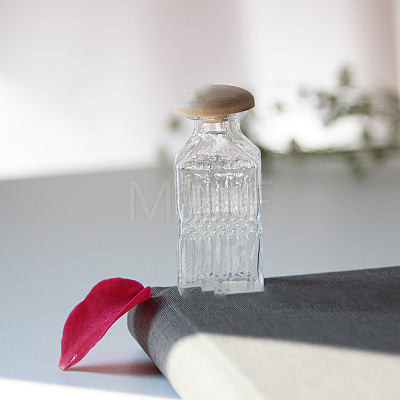 Rectangle Miniature Glass Empty Bottle Ornaments BOTT-PW0006-09-1