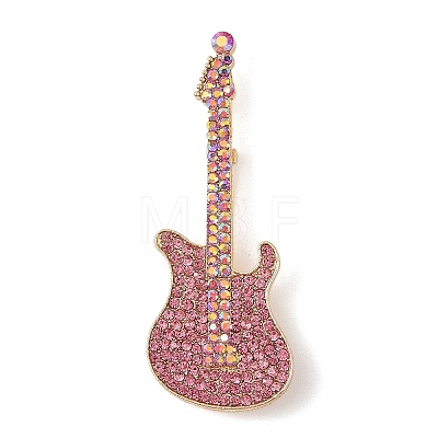 Guitar Alloy Rhinestone Musical Instruments Brooches JEWB-S023-03C-1