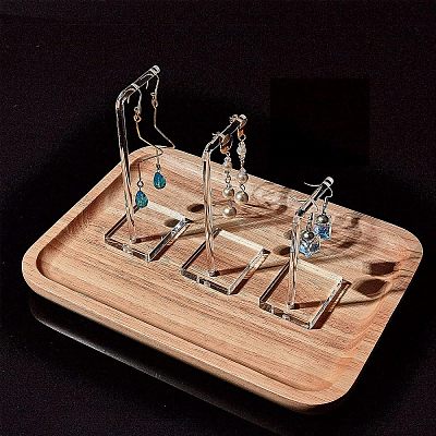 Transparent Acrylic Earring Display Stands EDIS-WH0007-01-1