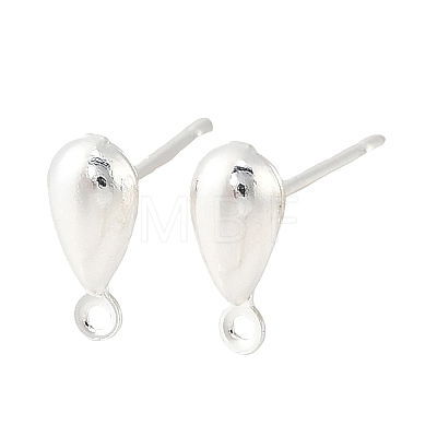 Teardrop Brass Stud Earring Findings KK-H258-12S-1