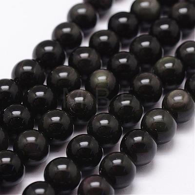 Natural Obsidian Beads Strands G-D838-14mm-04-1