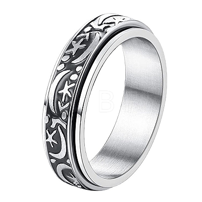 Rotatable Titanium Steel Finger Rings PW-WGFD7F6-01-1