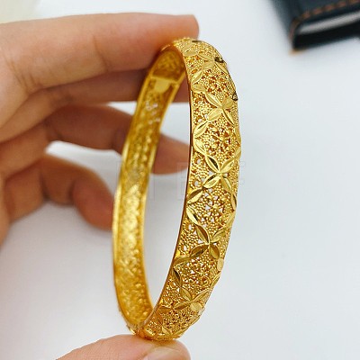 1Pc Brass Alloy Bangles for Women WGEEFE8-16-1