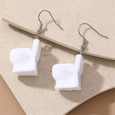 Funny Bathroom Theme Resin Dangle Earrings WG8936B-02-1