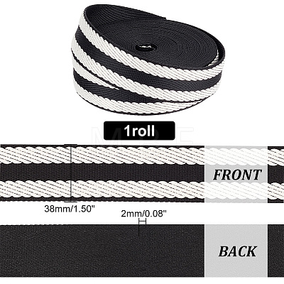  9.4~10 Yards Polycotton Striped Ribbons SRIB-PH0010-33-1