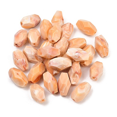 Two Tone Opaque Acrylic Imitation Gemstone Beads OACR-T033-07A-1