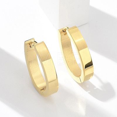 304 Stainless Steel Oval Hoop Earrings for Women EJEW-C096-66G-1