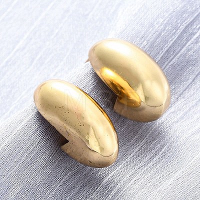 Oval Brass Stud Earrings EJEW-Q015-20B-G-1