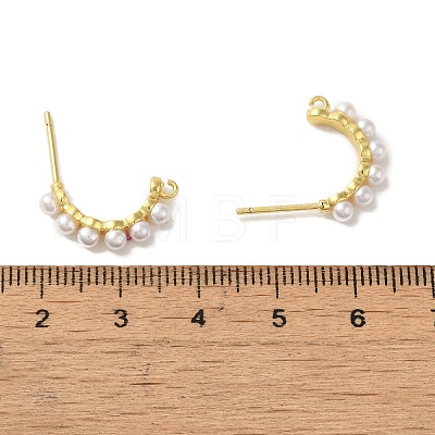 Rack Plating Brass Studs Earrings Findings EJEW-R162-32G-1