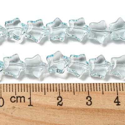 Baking Paint Transparent Glass Beads Strands DGLA-A07-T8mm-KD04-1