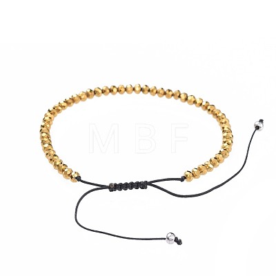Adjustable Electroplate Glass Braided Bead Bracelets BJEW-JB04588-1