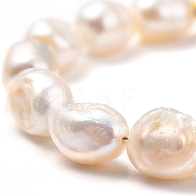 Natural Baroque Pearl Keshi Pearl Beaded Bracelets X-BJEW-JB05317-1