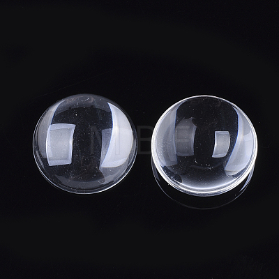 Transparent Glass Cabochons GGLA-R026-25mm-B-1