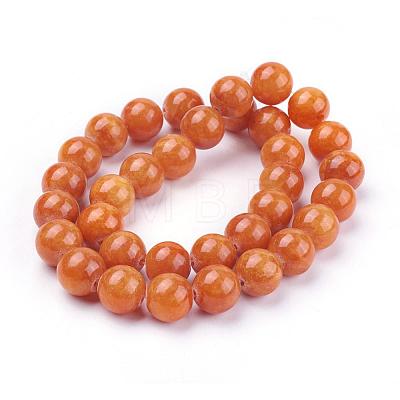 Natural Yellow Jade Beads Strands G-G598-12mm-YXS-1