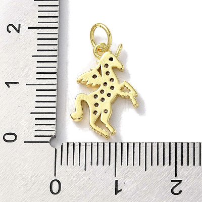 Rack Plating Brass Micro Pave Cubic Zirconia Pendants KK-Z039-24G-1