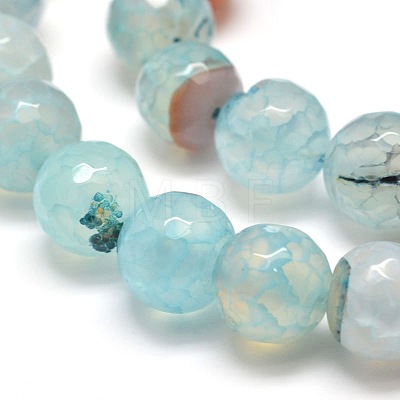 Dyed Natural Agate Faceted Round Beads Strands X-G-E268-04-1