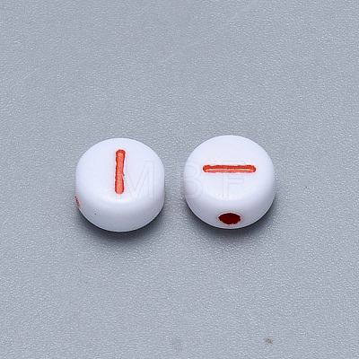 Craft Acrylic Horizontal Hole Letter Beads SACR-S201-11I-1