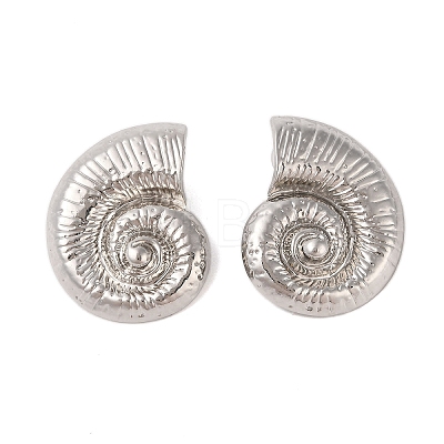 Conch Alloy Stud Earrings for Women EJEW-A112-07P-1