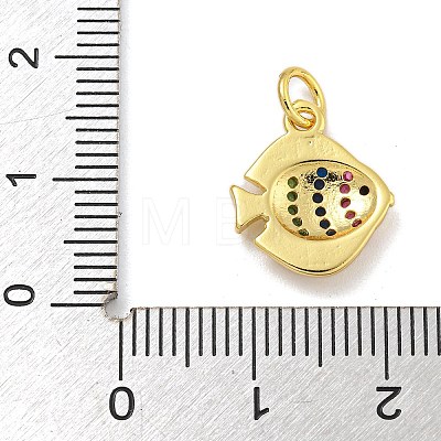 Rack Plating Brass Micro Pave Cubic Zirconia Charms KK-I718-03G-C-1