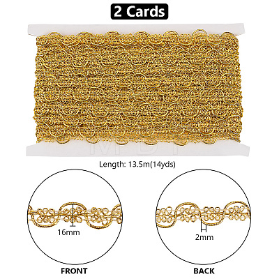 13.5M Polyester Braided Lace Trim OCOR-WH0308-500-1