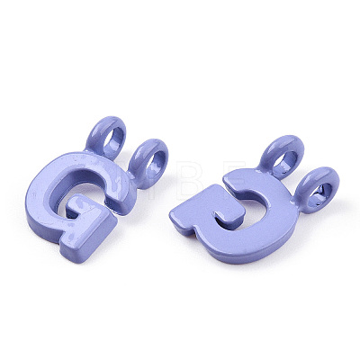 Rack Plating Spray Painted Alloy 2-Loop Link Pendants PALLOY-N176-01G-1